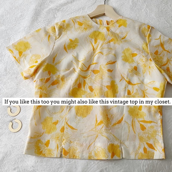 Vintage Floral Print Button Down Back Top - Picture 11 of 12